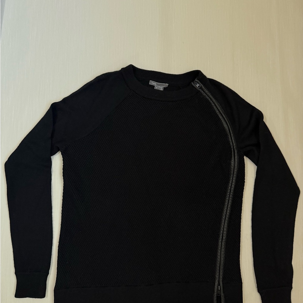 Vince Black Zip-Up Sweater